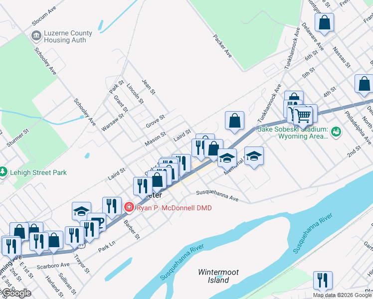 map of restaurants, bars, coffee shops, grocery stores, and more near 161 Lincoln St in Exeter