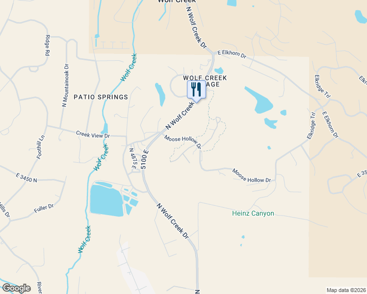 map of restaurants, bars, coffee shops, grocery stores, and more near 3555 North Fox Run Drive in Eden