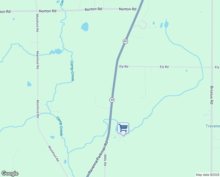 map of restaurants, bars, coffee shops, grocery stores, and more near 12157 Ohio 88 in Garrettsville