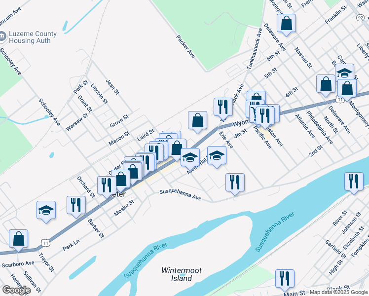 map of restaurants, bars, coffee shops, grocery stores, and more near 524 Cherry Dr in Exeter