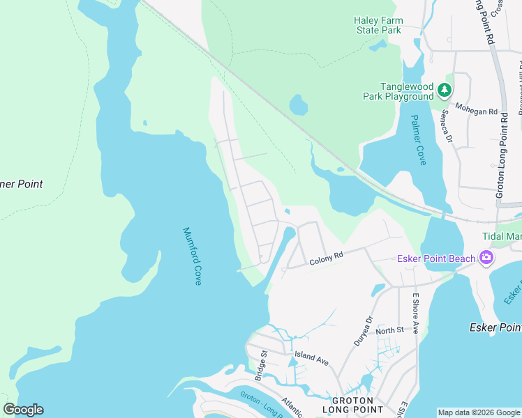 map of restaurants, bars, coffee shops, grocery stores, and more near 19 Dolphin Rd in Groton