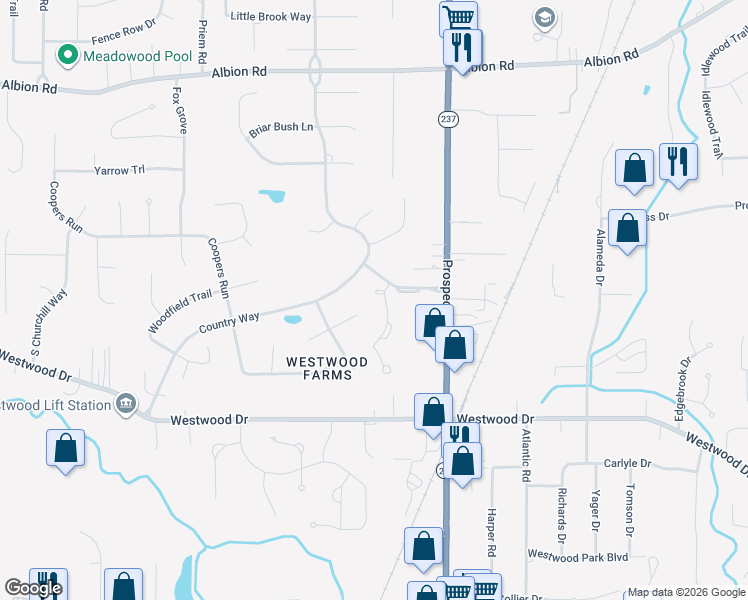 map of restaurants, bars, coffee shops, grocery stores, and more near 12238 Bristol Lane in Strongsville