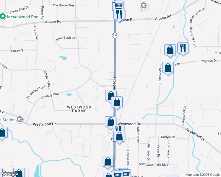 map of restaurants, bars, coffee shops, grocery stores, and more near 11853 Prospect Road in Strongsville