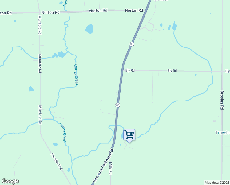 map of restaurants, bars, coffee shops, grocery stores, and more near 12157 Ohio 88 in Garrettsville