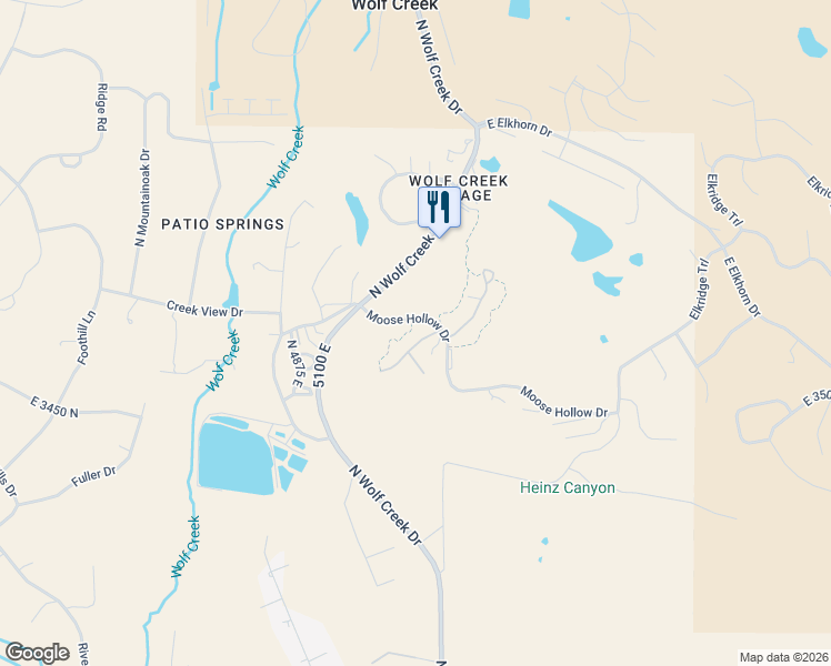 map of restaurants, bars, coffee shops, grocery stores, and more near 3555 North Fox Run Drive in Eden