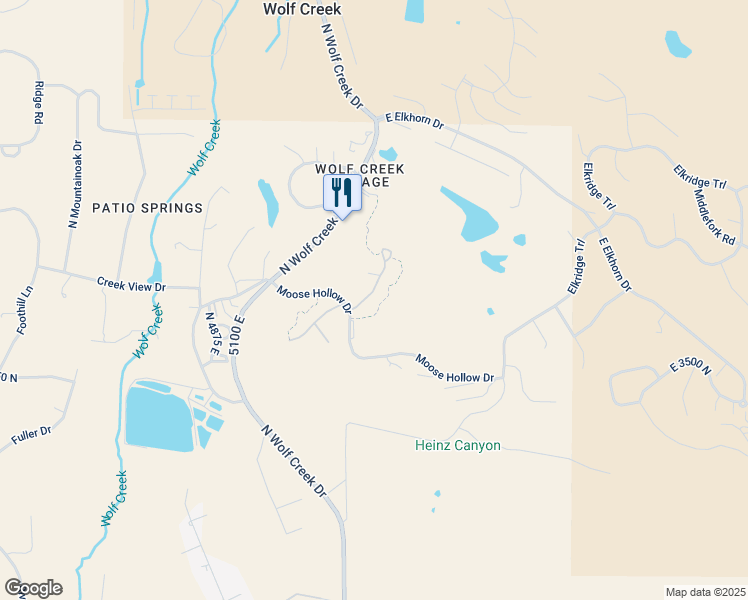map of restaurants, bars, coffee shops, grocery stores, and more near 3612 North Huntsman Pth in Eden