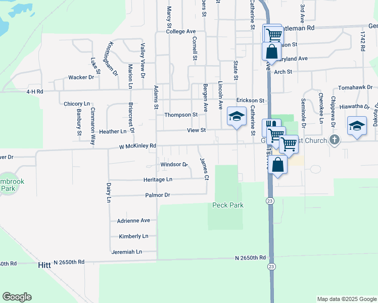 map of restaurants, bars, coffee shops, grocery stores, and more near 1405 James Court in Ottawa