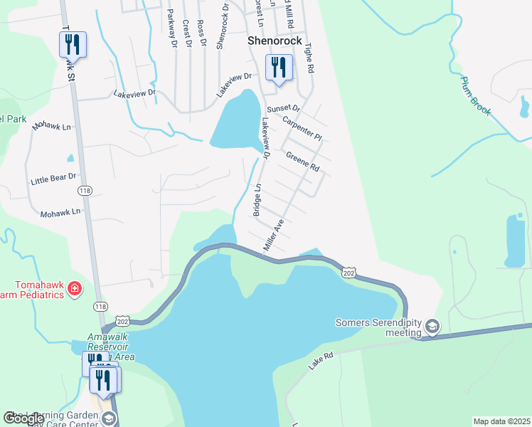 map of restaurants, bars, coffee shops, grocery stores, and more near 11 Wright Road in Yorktown Heights