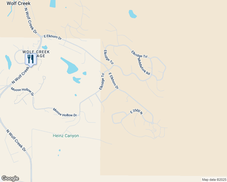 map of restaurants, bars, coffee shops, grocery stores, and more near 3565 North Elkview Drive in Eden