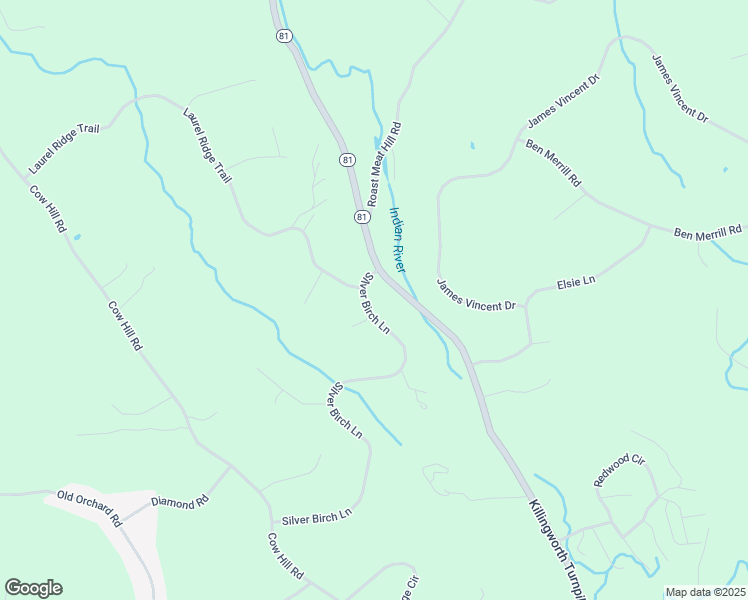 map of restaurants, bars, coffee shops, grocery stores, and more near 46 Silver Birch Lane in Clinton