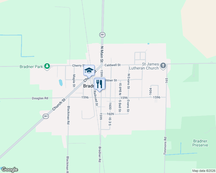 map of restaurants, bars, coffee shops, grocery stores, and more near 113 East Street in North Baltimore