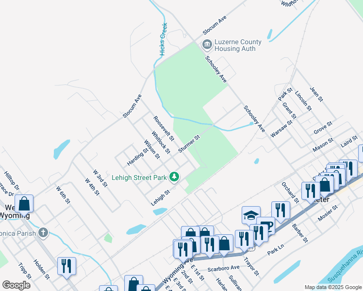 map of restaurants, bars, coffee shops, grocery stores, and more near 281-299 Roosevelt Ave in Exeter