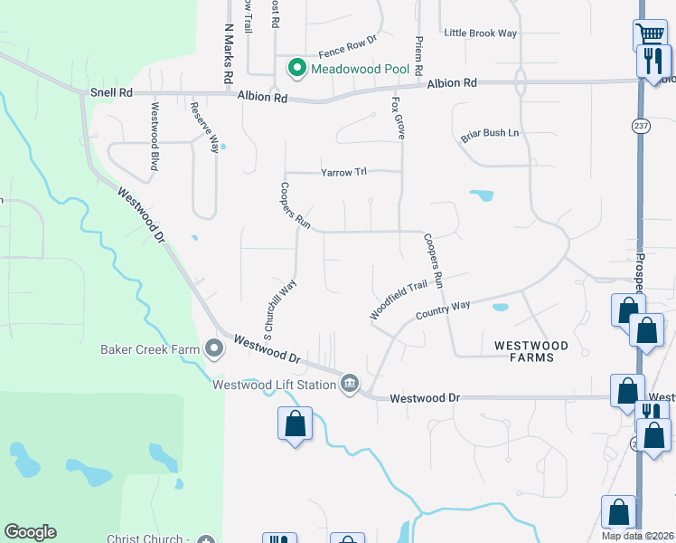 map of restaurants, bars, coffee shops, grocery stores, and more near 12318 Paddock Circle in Strongsville