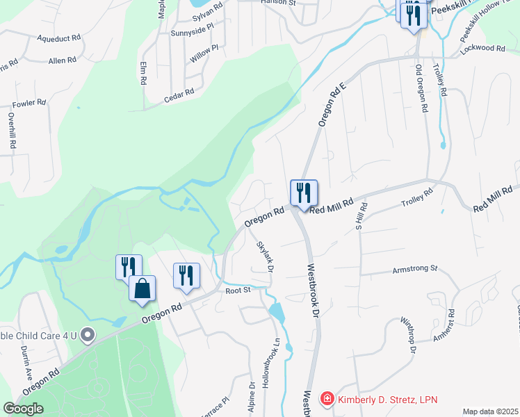 map of restaurants, bars, coffee shops, grocery stores, and more near 2 Bethpage Court in Cortlandt