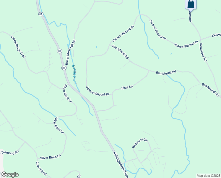 map of restaurants, bars, coffee shops, grocery stores, and more near 17 Elsie Lane in Clinton