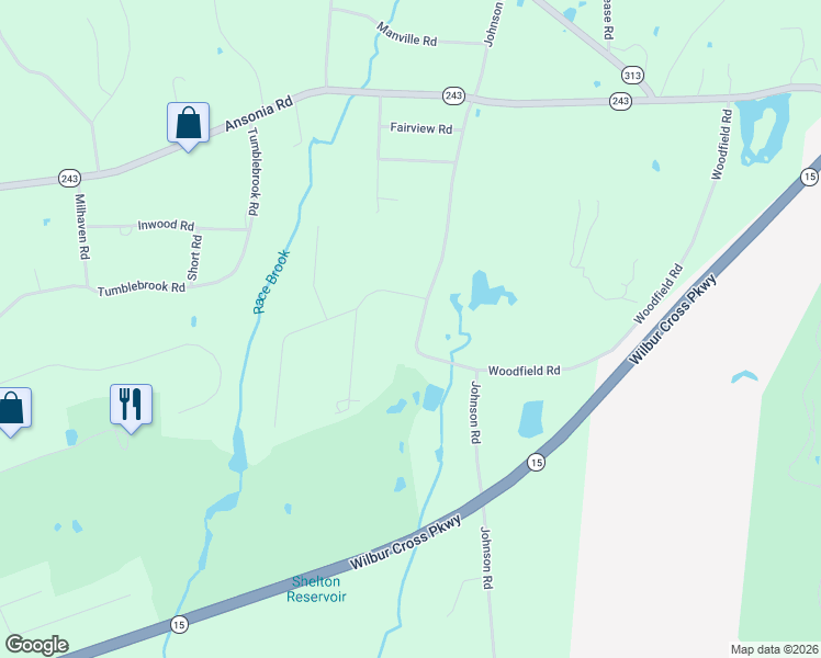 map of restaurants, bars, coffee shops, grocery stores, and more near 1125 Johnson Road in Woodbridge
