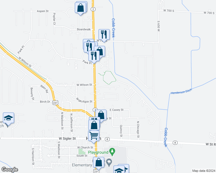 map of restaurants, bars, coffee shops, grocery stores, and more near Misty Glen in Hebron