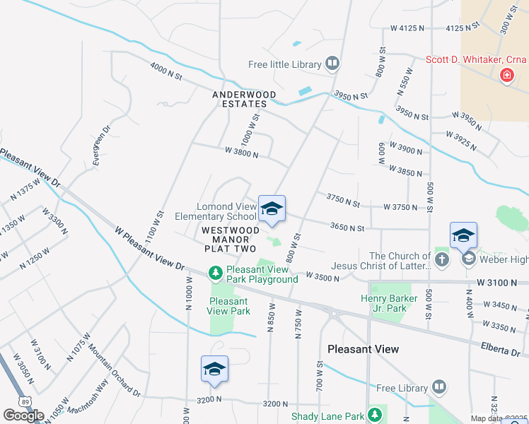 map of restaurants, bars, coffee shops, grocery stores, and more near 3644 North 900 West in Pleasant View