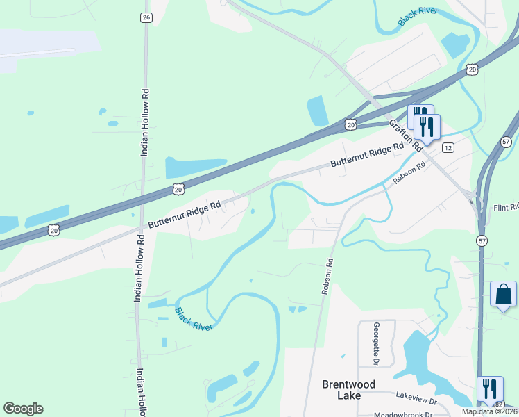 map of restaurants, bars, coffee shops, grocery stores, and more near 39277 Butternut Ridge Road in Elyria