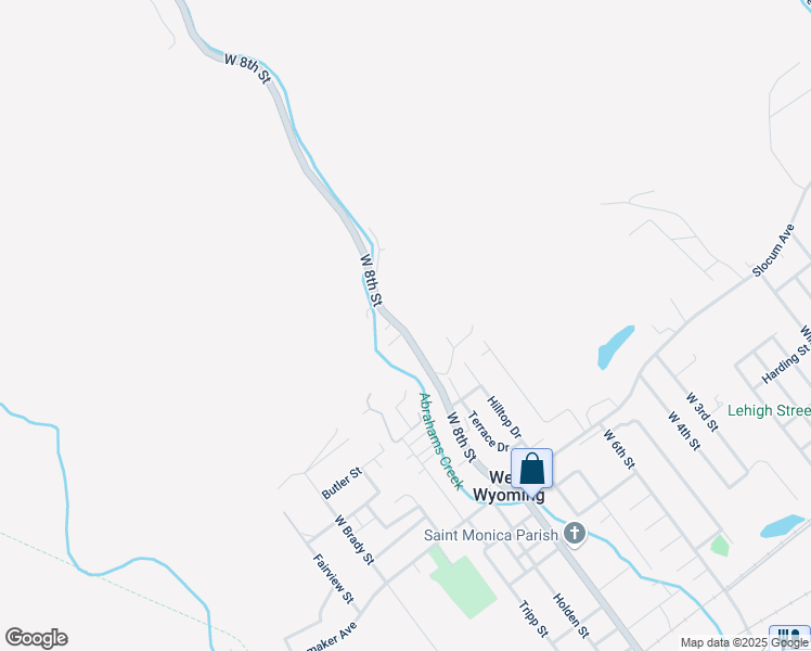 map of restaurants, bars, coffee shops, grocery stores, and more near 717 West 8th Street in West Wyoming