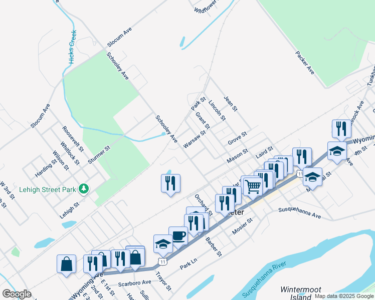 map of restaurants, bars, coffee shops, grocery stores, and more near 6 Thomas Street in Exeter