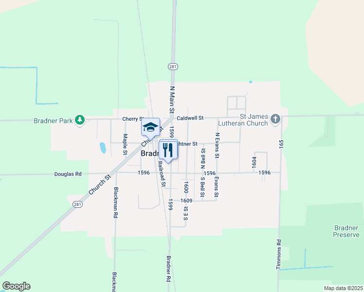 map of restaurants, bars, coffee shops, grocery stores, and more near 205 East Street in North Baltimore