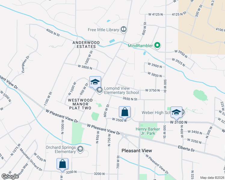 map of restaurants, bars, coffee shops, grocery stores, and more near 3671 800 West Street in Ogden