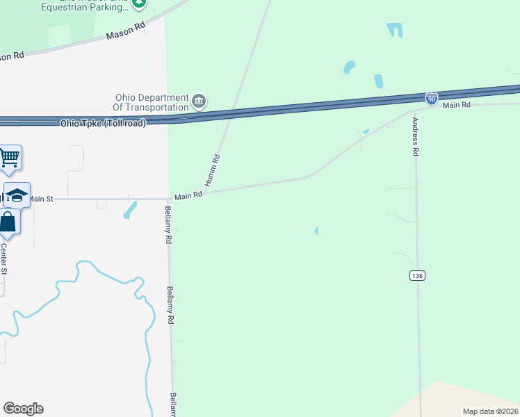 map of restaurants, bars, coffee shops, grocery stores, and more near 8110 Main Road in Berlin Heights