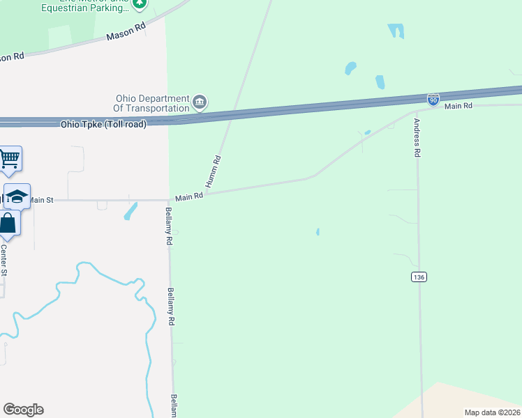 map of restaurants, bars, coffee shops, grocery stores, and more near 8110 Main Road in Berlin Heights