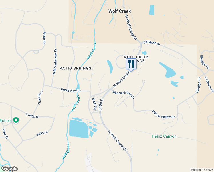 map of restaurants, bars, coffee shops, grocery stores, and more near 3615 North Wolf Lodge Drive in Eden