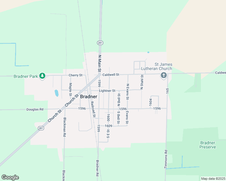 map of restaurants, bars, coffee shops, grocery stores, and more near 218 Lightner Street in Bradner