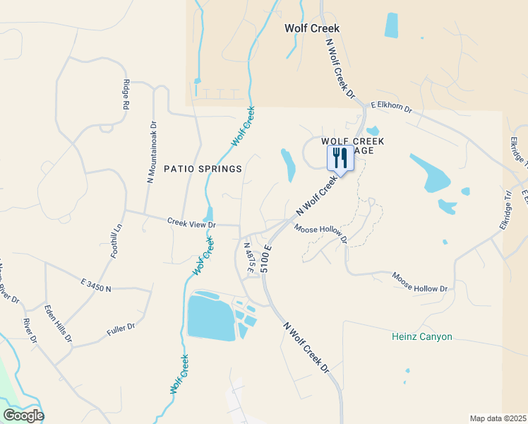 map of restaurants, bars, coffee shops, grocery stores, and more near 3615 North Wolf Lodge Drive in Eden