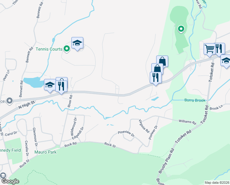 map of restaurants, bars, coffee shops, grocery stores, and more near 15 Sperry Lane in East Haven