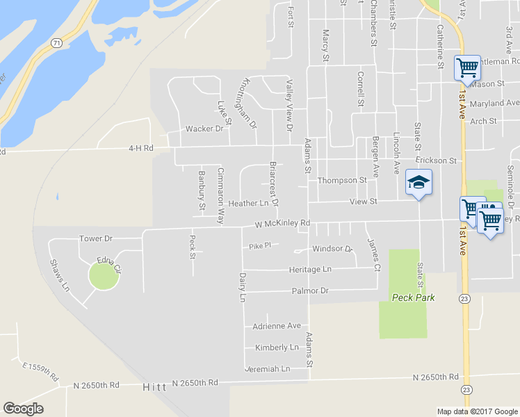map of restaurants, bars, coffee shops, grocery stores, and more near 807 Heather Lane in Ottawa