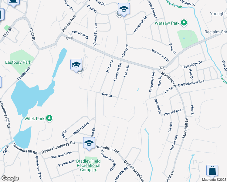 map of restaurants, bars, coffee shops, grocery stores, and more near 4 Finney Street Extension in Ansonia