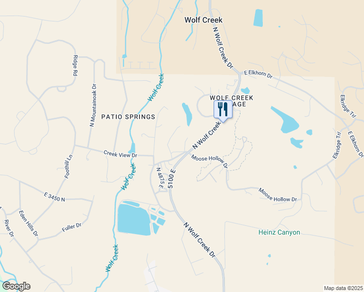 map of restaurants, bars, coffee shops, grocery stores, and more near 3615 North Wolf Lodge Drive in Eden