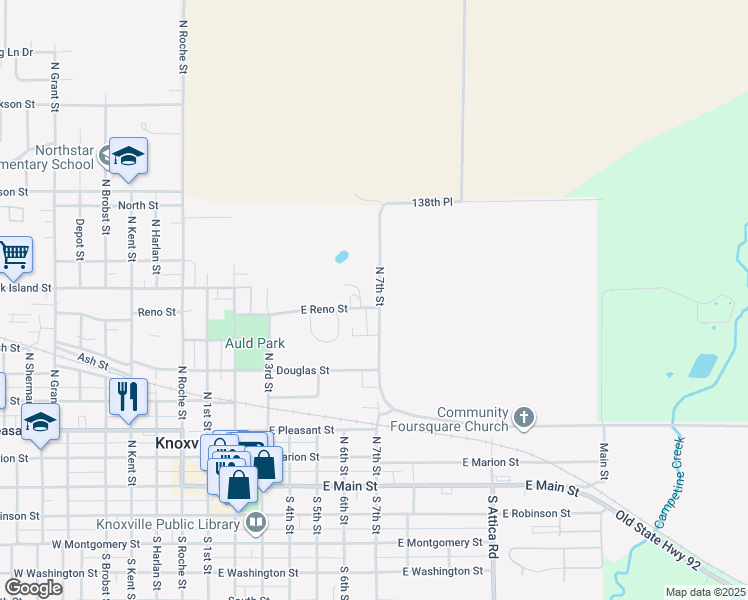 map of restaurants, bars, coffee shops, grocery stores, and more near 714 North 7th Street in Knoxville