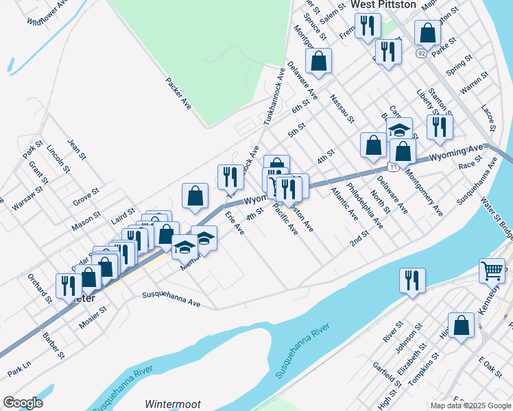 map of restaurants, bars, coffee shops, grocery stores, and more near in 