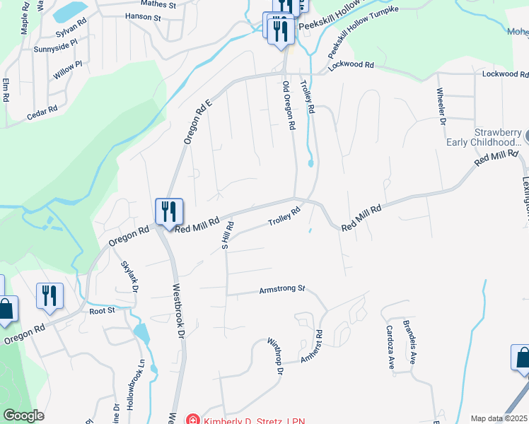 map of restaurants, bars, coffee shops, grocery stores, and more near 59 Red Mill Road in Cortlandt