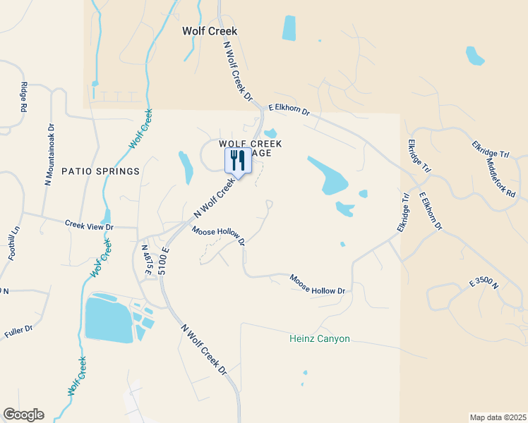 map of restaurants, bars, coffee shops, grocery stores, and more near 3643 North Huntsman Pth in Eden