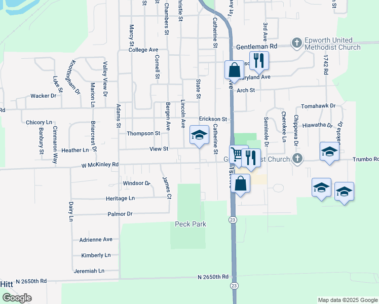 map of restaurants, bars, coffee shops, grocery stores, and more near 107 View Street in Ottawa