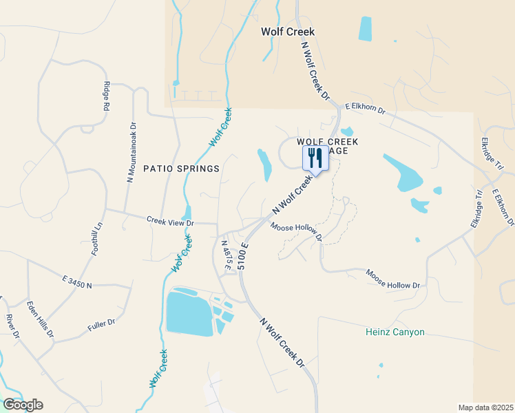 map of restaurants, bars, coffee shops, grocery stores, and more near 3615 North Wolf Lodge Drive in Eden