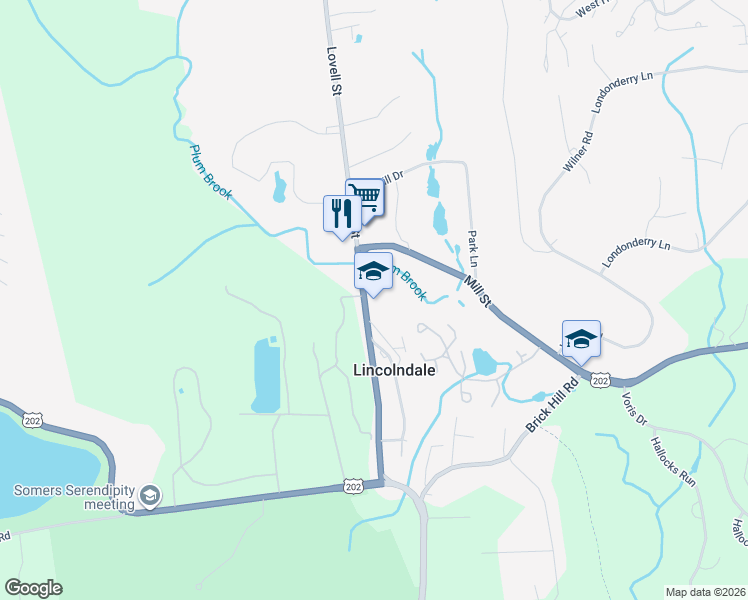 map of restaurants, bars, coffee shops, grocery stores, and more near in Lincolndale