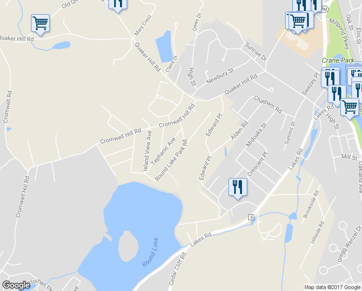 map of restaurants, bars, coffee shops, grocery stores, and more near 426 Round Lake Park Road in Monroe