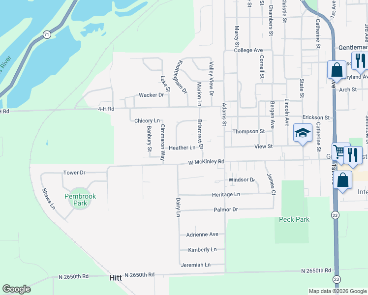 map of restaurants, bars, coffee shops, grocery stores, and more near 807 Heather Lane in Ottawa
