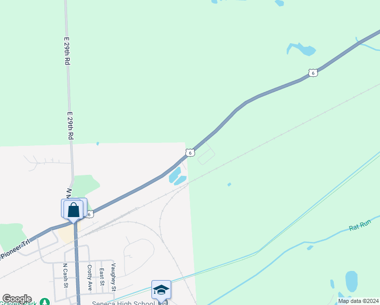 map of restaurants, bars, coffee shops, grocery stores, and more near 366 East Jackson Street in Seneca
