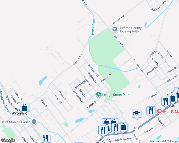 map of restaurants, bars, coffee shops, grocery stores, and more near 135 Whitlock St in Exeter