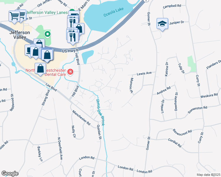 map of restaurants, bars, coffee shops, grocery stores, and more near 84 Molly Pitcher Lane in Yorktown Heights