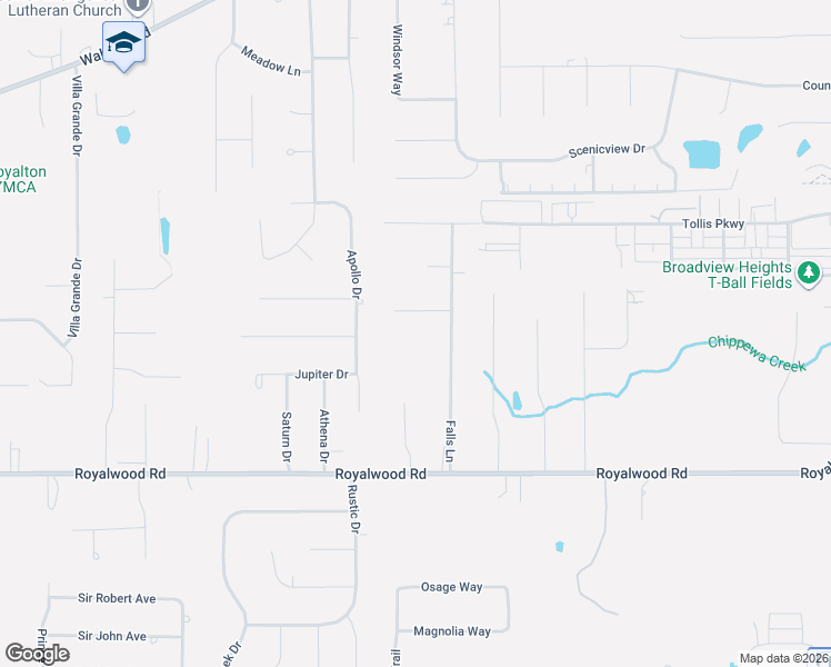 map of restaurants, bars, coffee shops, grocery stores, and more near 12265 Apollo Drive in North Royalton