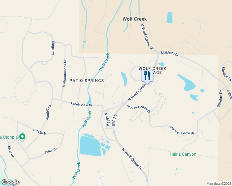 map of restaurants, bars, coffee shops, grocery stores, and more near 3615 North Wolf Lodge Drive in Eden